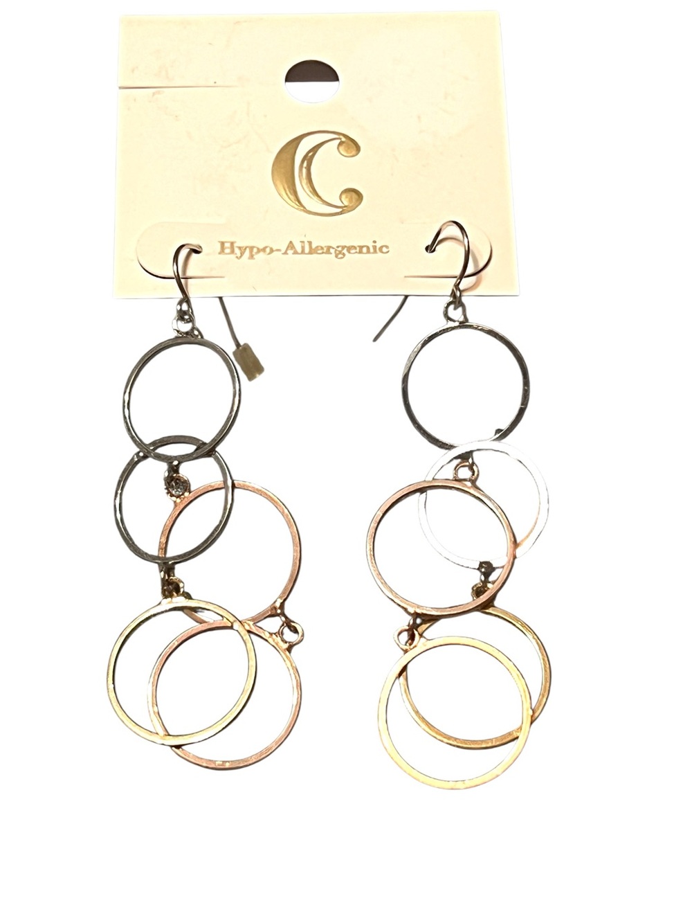 Charming Charlie 5 Hoop Drop Earrings (Silver-tone & Gold-tone)